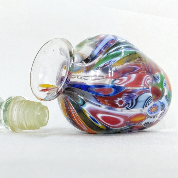*SOLD* Murano Italy Millefiori Murinne glass decanter scent bottle - Picture 7 of 11
